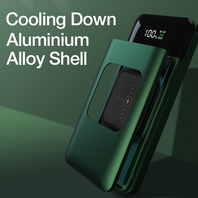 Powerbank met LCD Display 20.000 mAh – Draadloos Opladen en 3 Apparaten Tegelijk