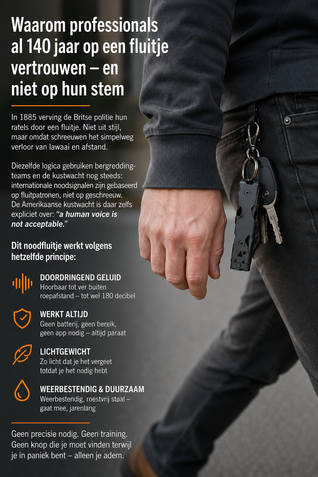 Noodfluitje met Sleutelhanger