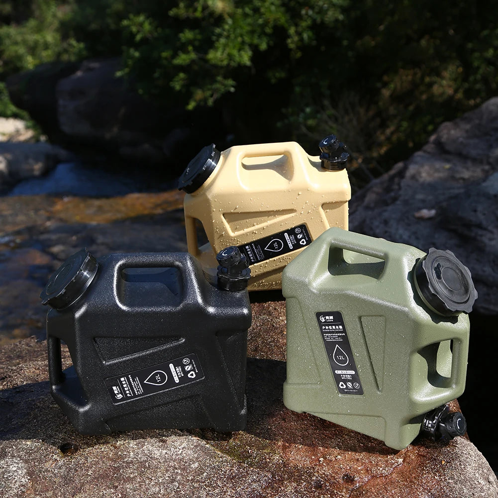 Wateropslagtank 12 Liter met Kraan – BPA-vrij Drinkwater Opslaan voor Noodpakket, Camping en Outdoor