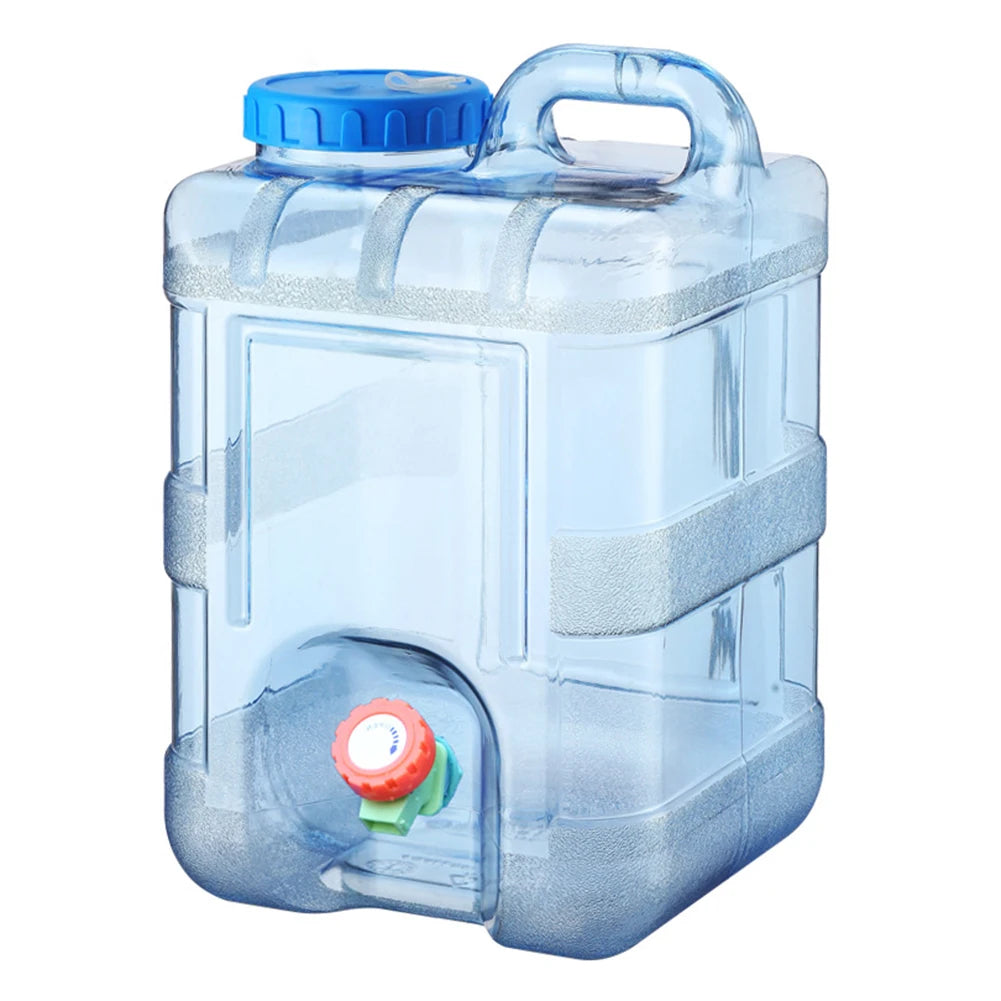 Transparante Wateropslagtank met Kraan (7,5L / 10L / 15L) – Drinkwater Opslag voor Noodpakket, Camping en Outdoor