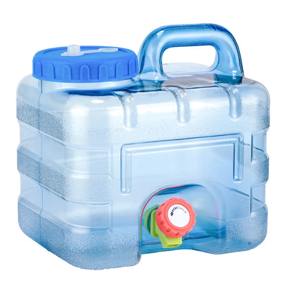 Transparante Wateropslagtank met Kraan (7,5L / 10L / 15L) – Drinkwater Opslag voor Noodpakket, Camping en Outdoor