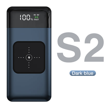 Powerbank met LCD Display 20.000 mAh – Draadloos Opladen en 3 Apparaten Tegelijk