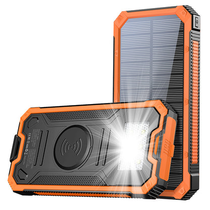 Waterbestendige Solar Powerbank 20.000 mAh met Draadloos Opladen – Opladen via Zon, USB en Wireless